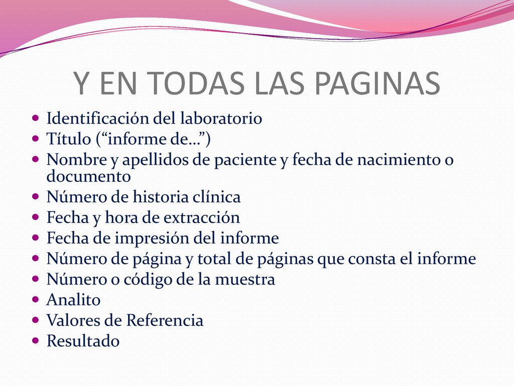 Y EN TODAS LAS PAGINAS Identificación del laboratorio