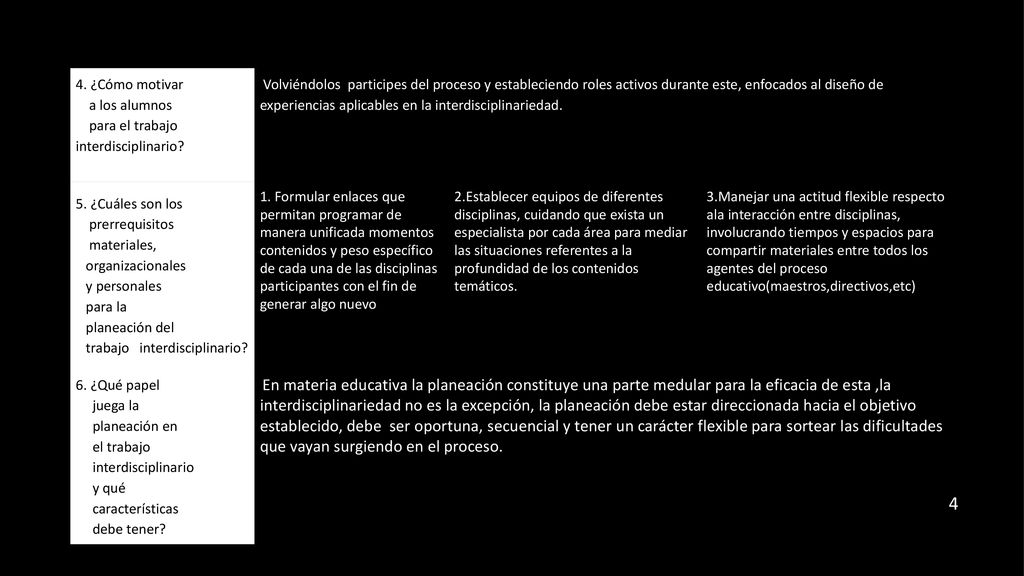 4 4. ¿Cómo motivar a los alumnos para el trabajo interdisciplinario