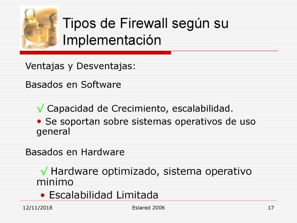Tipos de Firewall según su Implementación