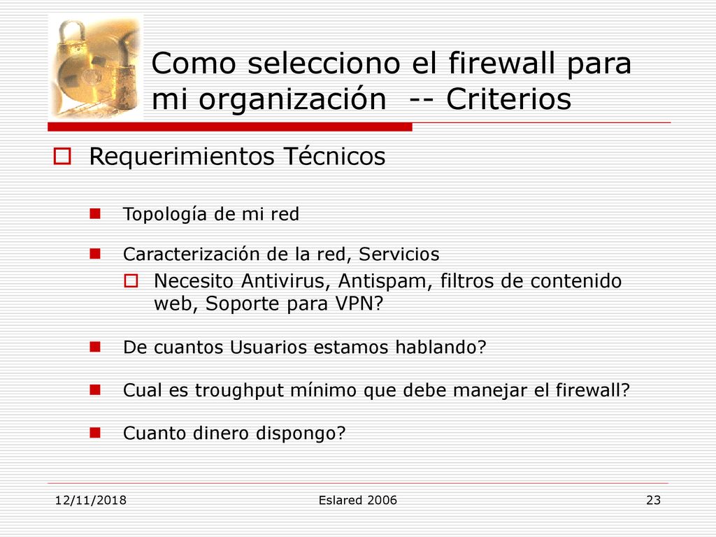 Como selecciono el firewall para mi organización -- Criterios