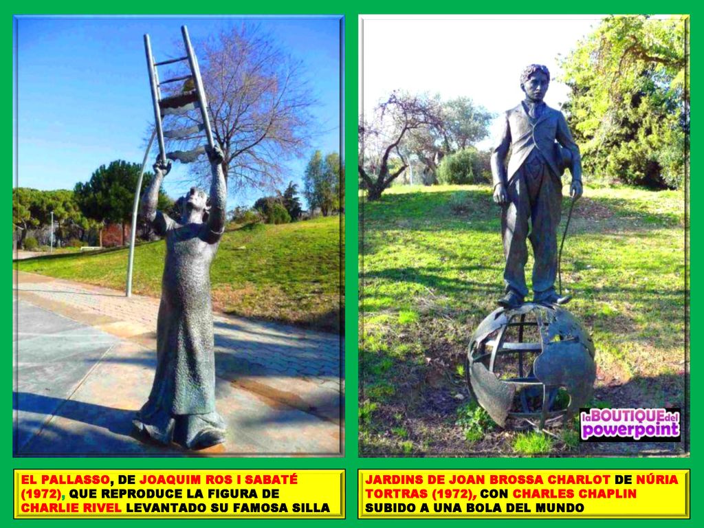 EL PALLASSO, DE JOAQUIM ROS I SABATÉ (1972), QUE REPRODUCE LA FIGURA DE CHARLIE RIVEL LEVANTADO SU FAMOSA SILLA