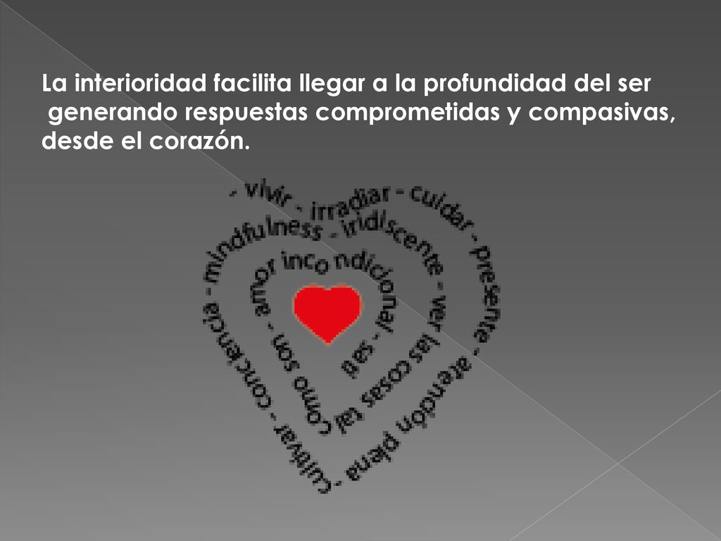 La interioridad facilita llegar a la profundidad del ser