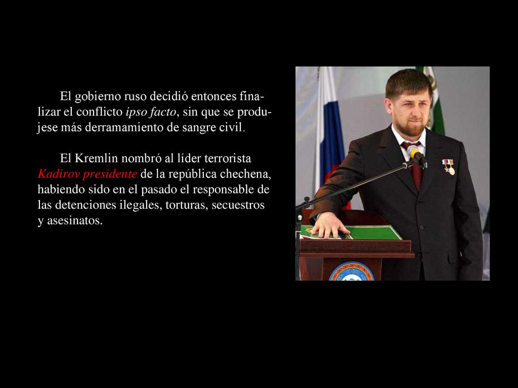 El gobierno ruso decidió entonces fina-lizar el conflicto ipso facto, sin que se produ-jese más derramamiento de sangre civil.