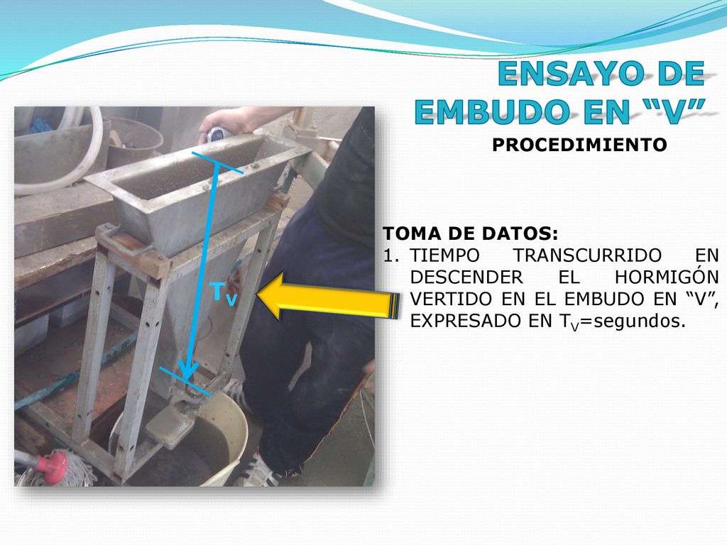 ENSAYO DE EMBUDO EN V TV PROCEDIMIENTO TOMA DE DATOS: