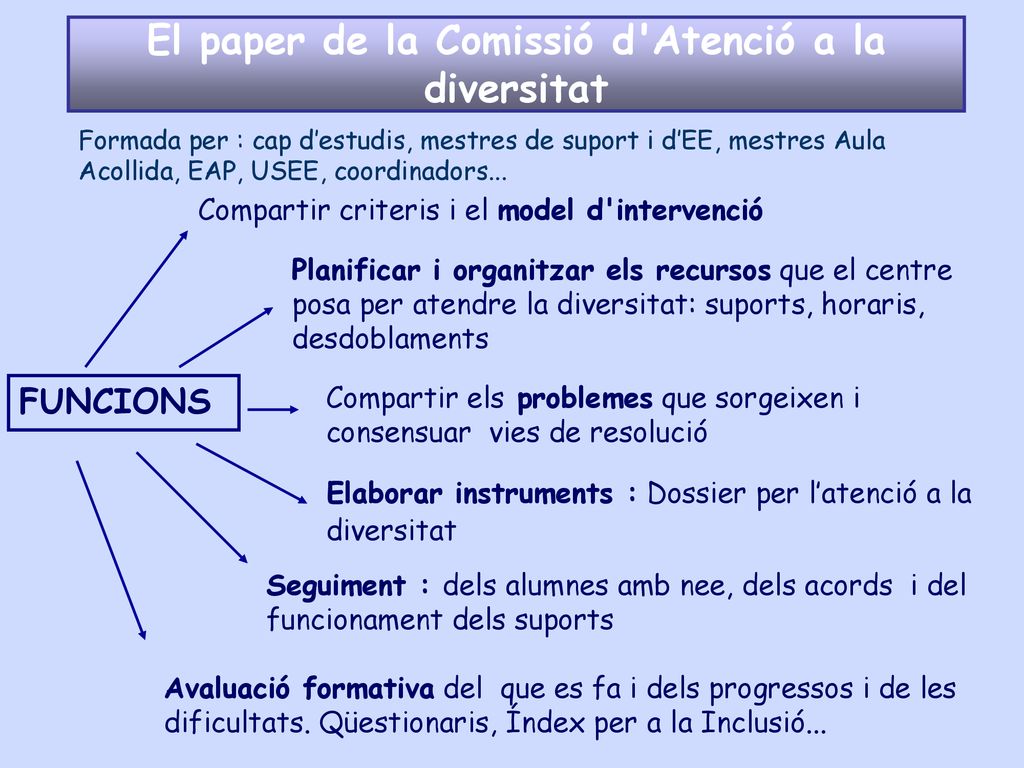 El paper de la Comissió d Atenció a la diversitat