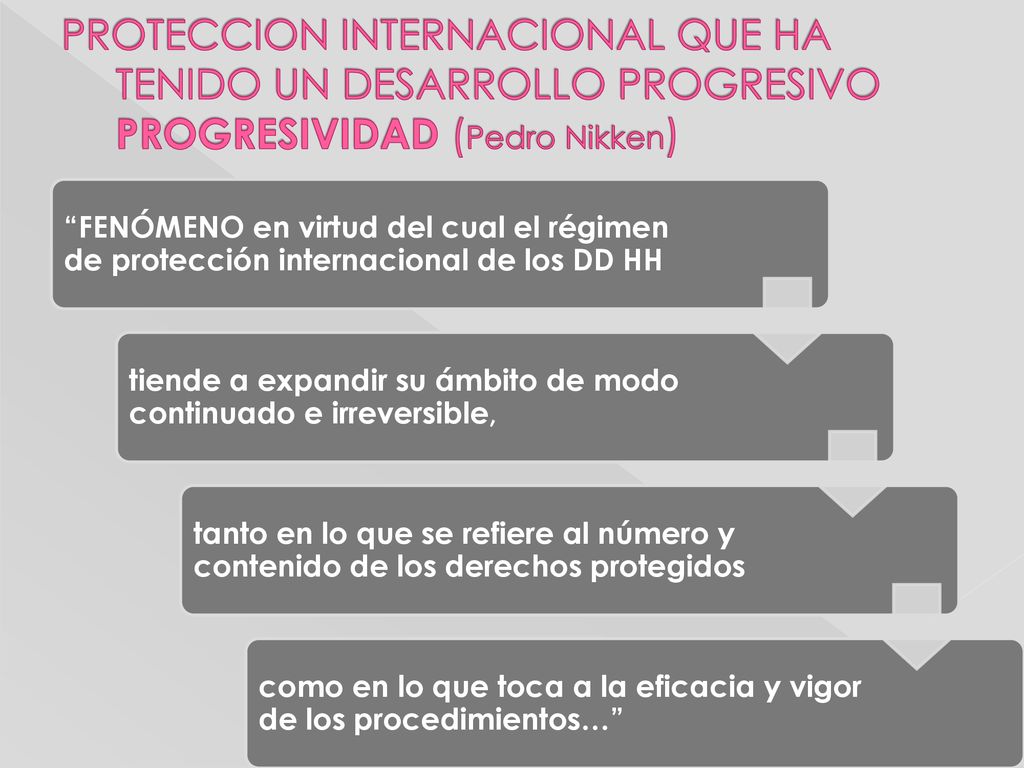 PROTECCION INTERNACIONAL QUE HA TENIDO UN DESARROLLO PROGRESIVO PROGRESIVIDAD (Pedro Nikken)