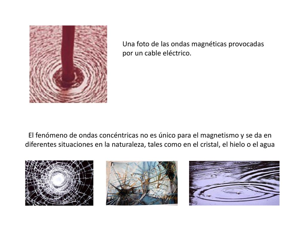 Una foto de las ondas magnéticas provocadas por un cable eléctrico.