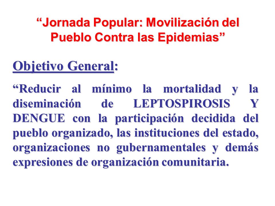 Jornada Popular: Movilización del Pueblo Contra las Epidemias