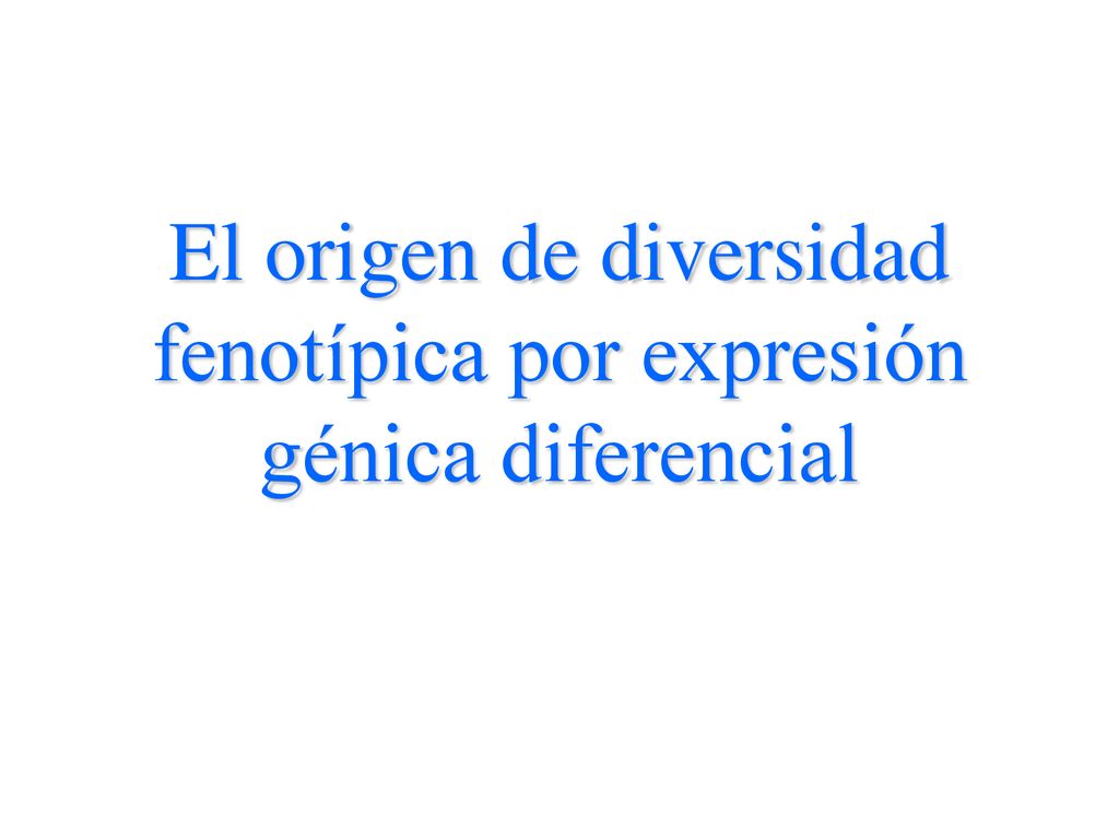 El origen de diversidad fenotípica por expresión génica diferencial