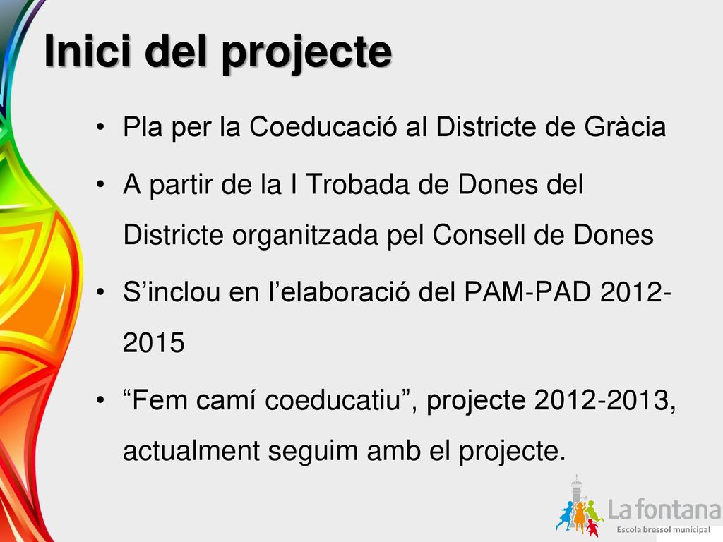 Inici del projecte Pla per la Coeducació al Districte de Gràcia