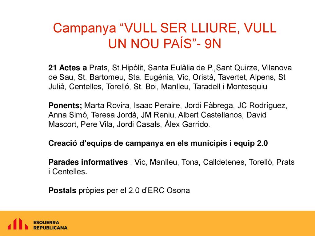 Campanya VULL SER LLIURE, VULL UN NOU PAÍS - 9N