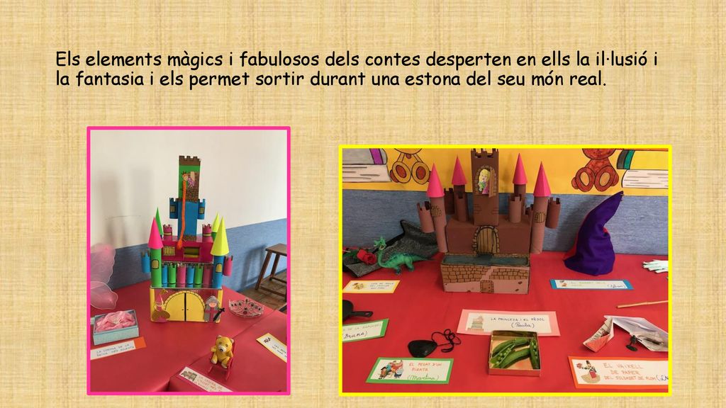 Els elements màgics i fabulosos dels contes desperten en ells la il·lusió i la fantasia i els permet sortir durant una estona del seu món real.