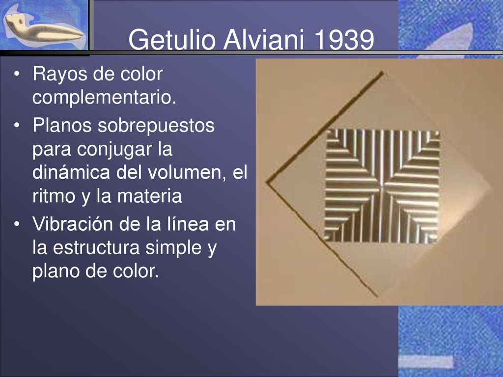 Getulio Alviani 1939 Rayos de color complementario.