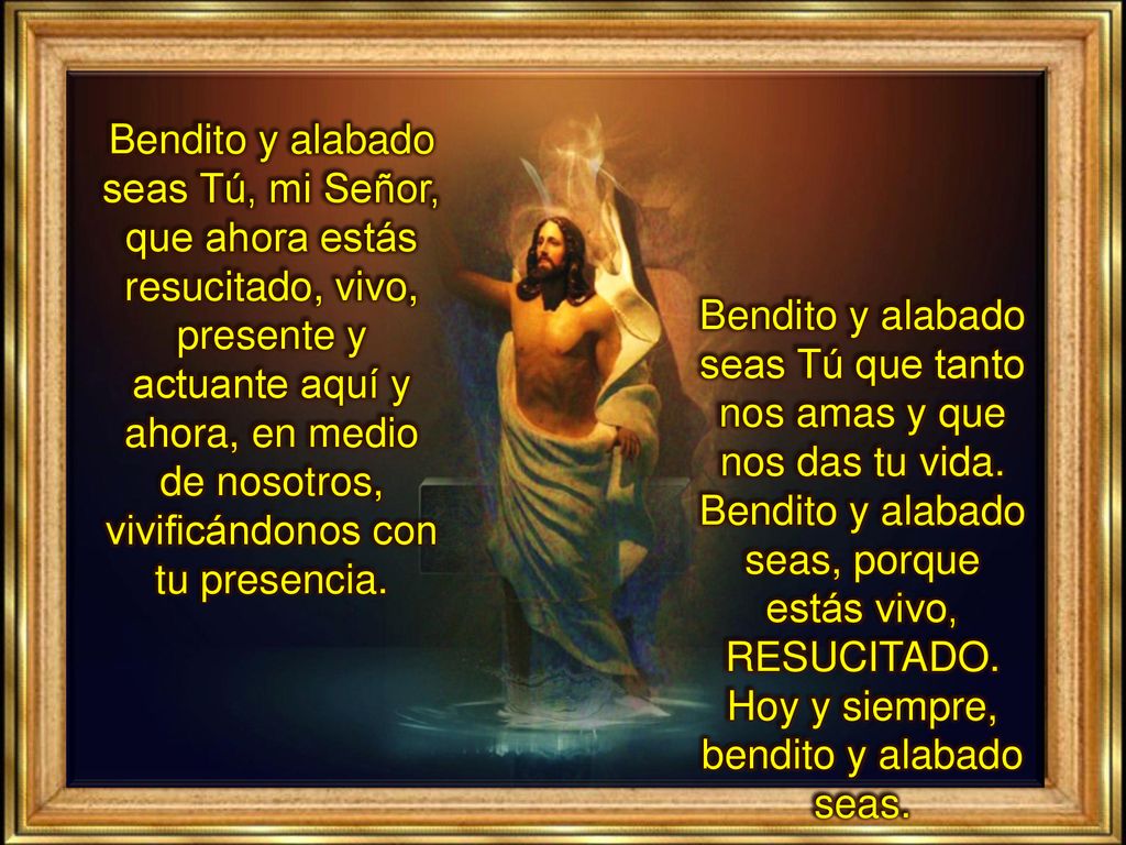 Bendito y alabado seas Tú que tanto nos amas y que nos das tu vida.