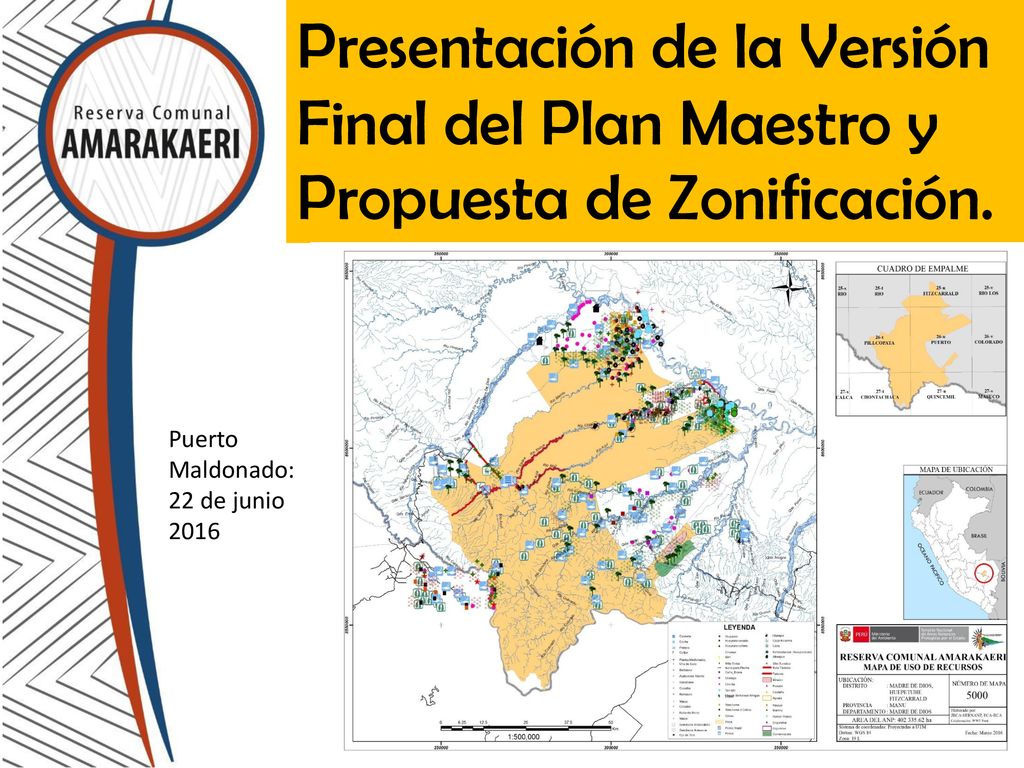Presentación de la Versión Final del Plan Maestro y Propuesta de Zonificación.