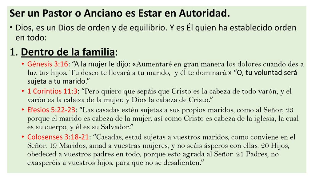Ser un Pastor o Anciano es Estar en Autoridad.