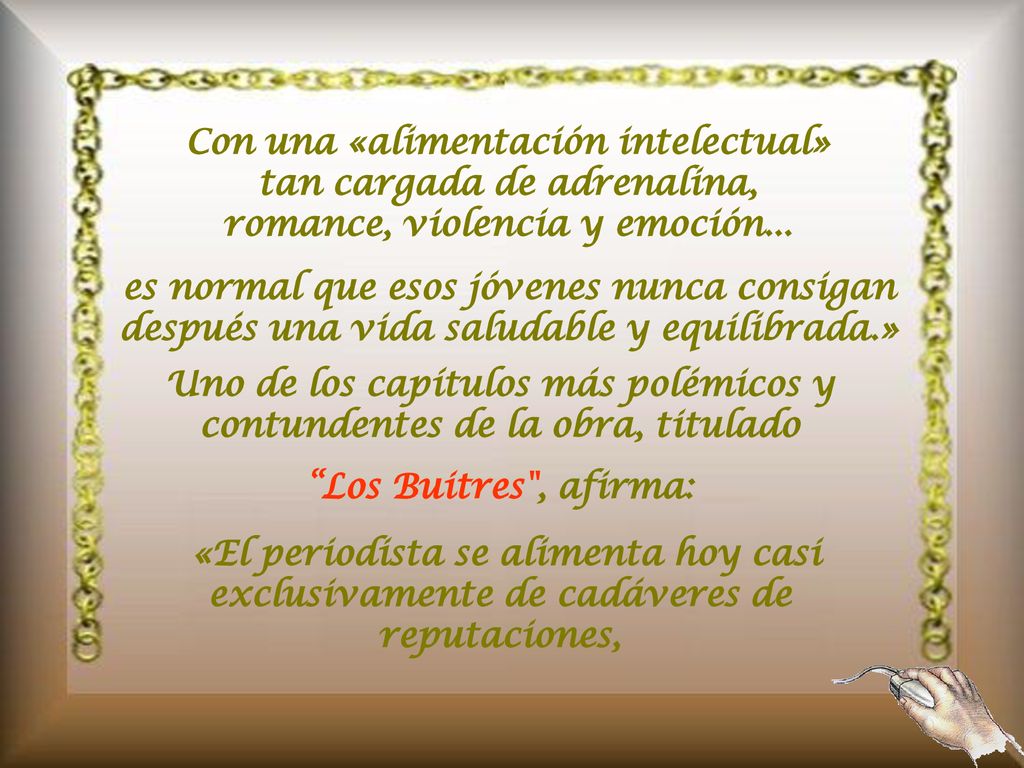 Uno de los capítulos más polémicos y contundentes de la obra, titulado