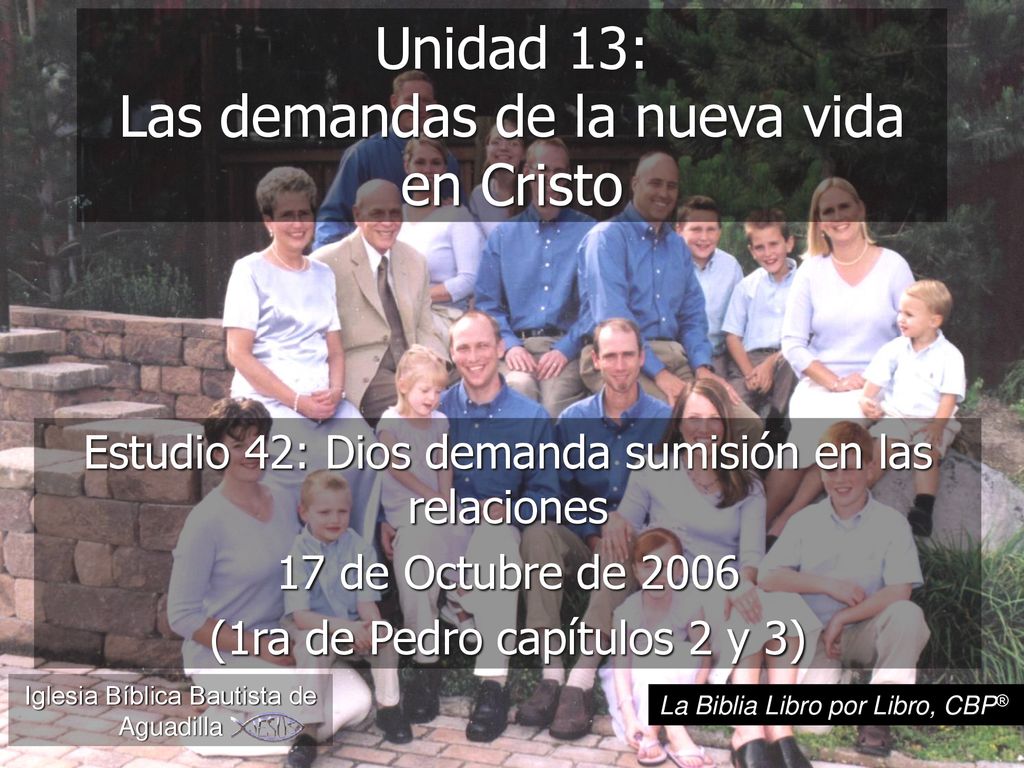 Unidad 13: Las demandas de la nueva vida en Cristo