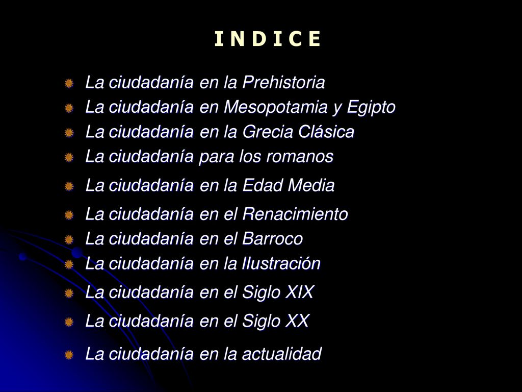 I N D I C E La ciudadanía en la Prehistoria
