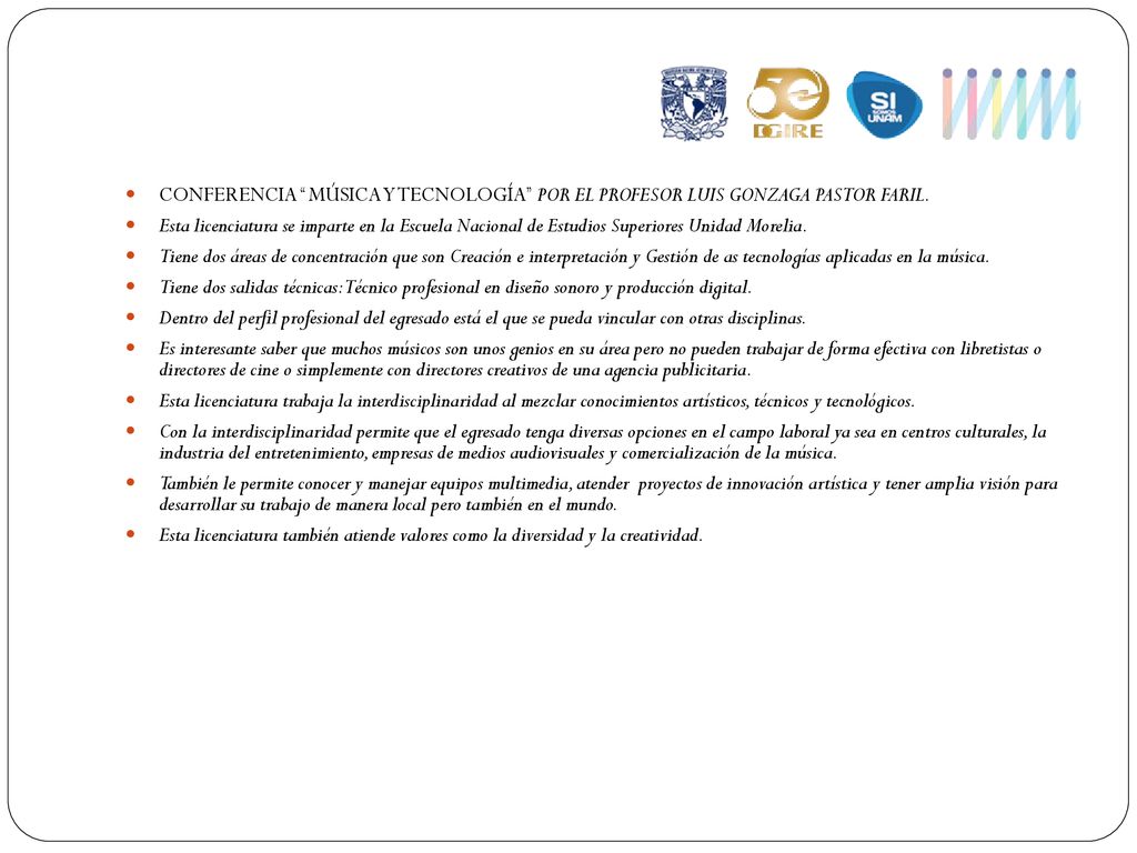 CONFERENCIA MÚSICA Y TECNOLOGÍA POR EL PROFESOR LUIS GONZAGA PASTOR FARIL.