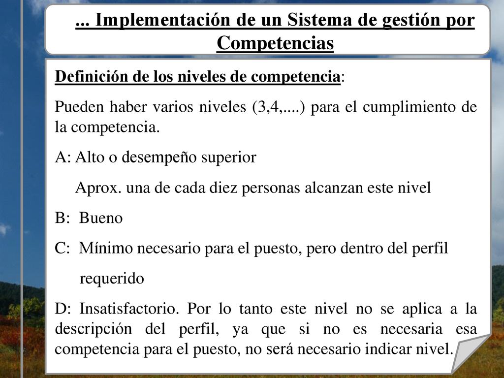 ... Implementación de un Sistema de gestión por Competencias