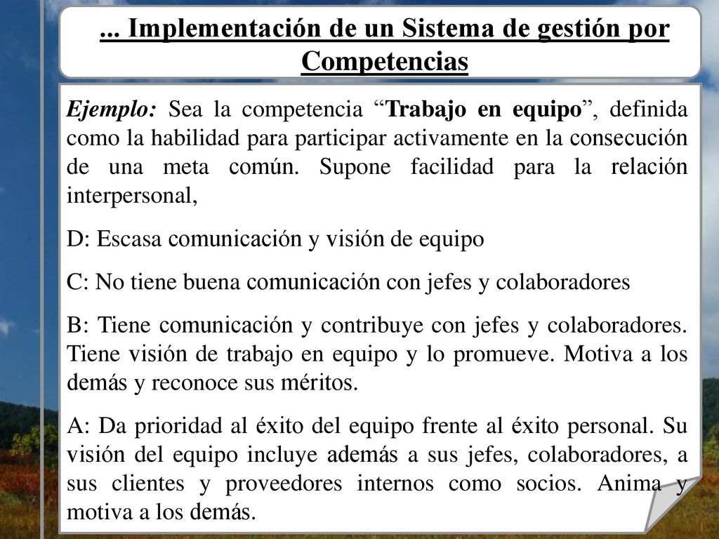 ... Implementación de un Sistema de gestión por Competencias