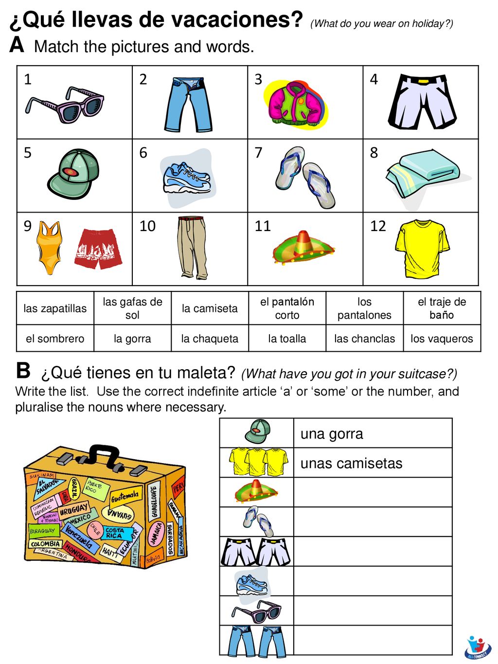 ¿Qué llevas de vacaciones (What do you wear on holiday )