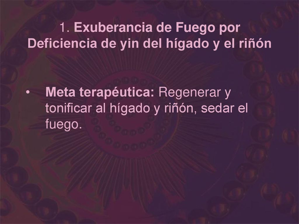 1. Exuberancia de Fuego por Deficiencia de yin del hígado y el riñón