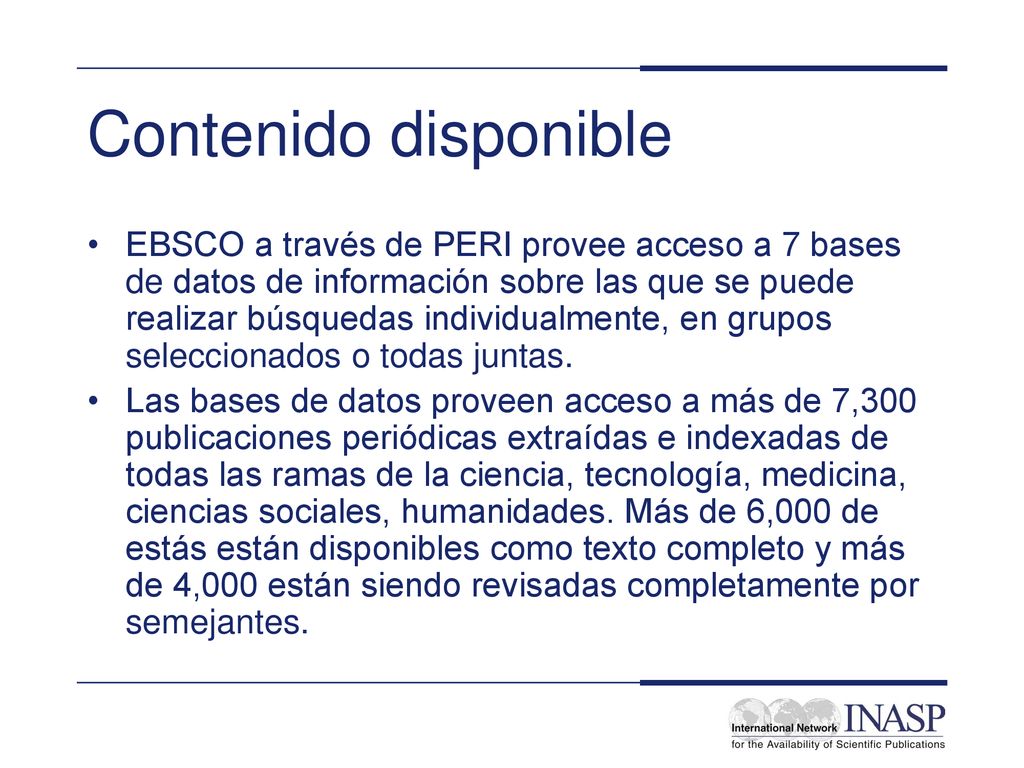 Electronic Journals and Electronic Library Resources: PERI Resources - EBSCO