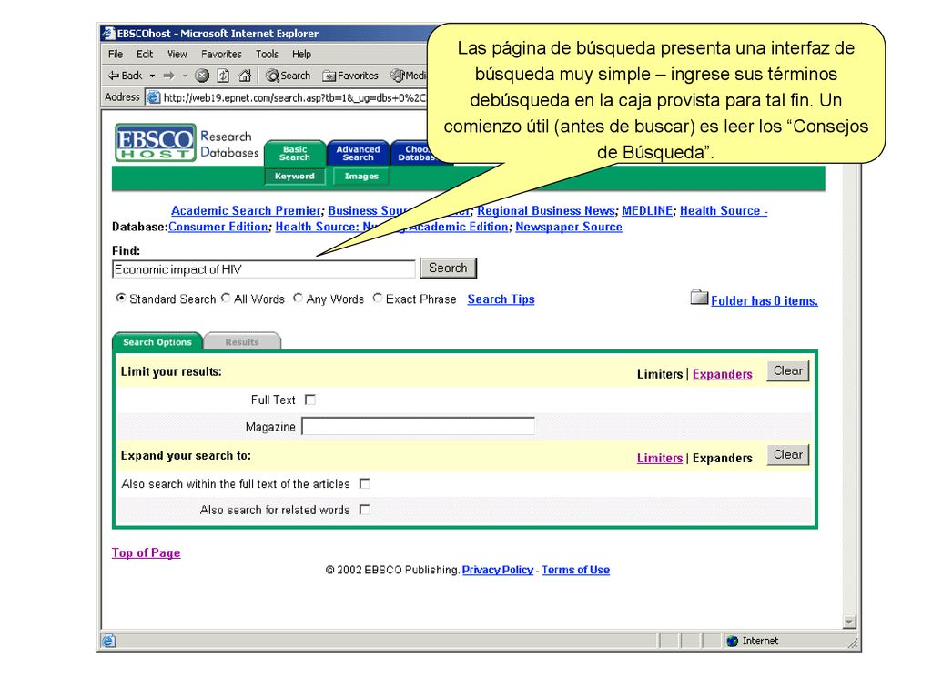 Electronic Journals and Electronic Library Resources: PERI Resources - EBSCO