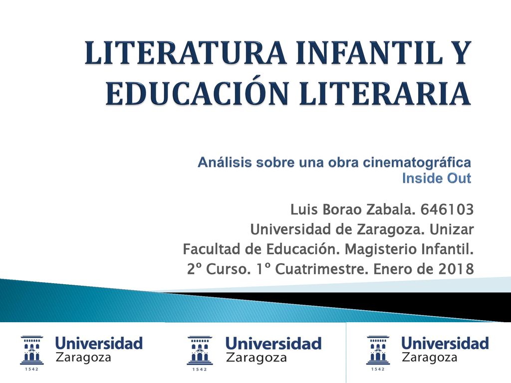 LITERATURA INFANTIL Y EDUCACIÓN LITERARIA Análisis sobre una obra cinematográfica Inside Out