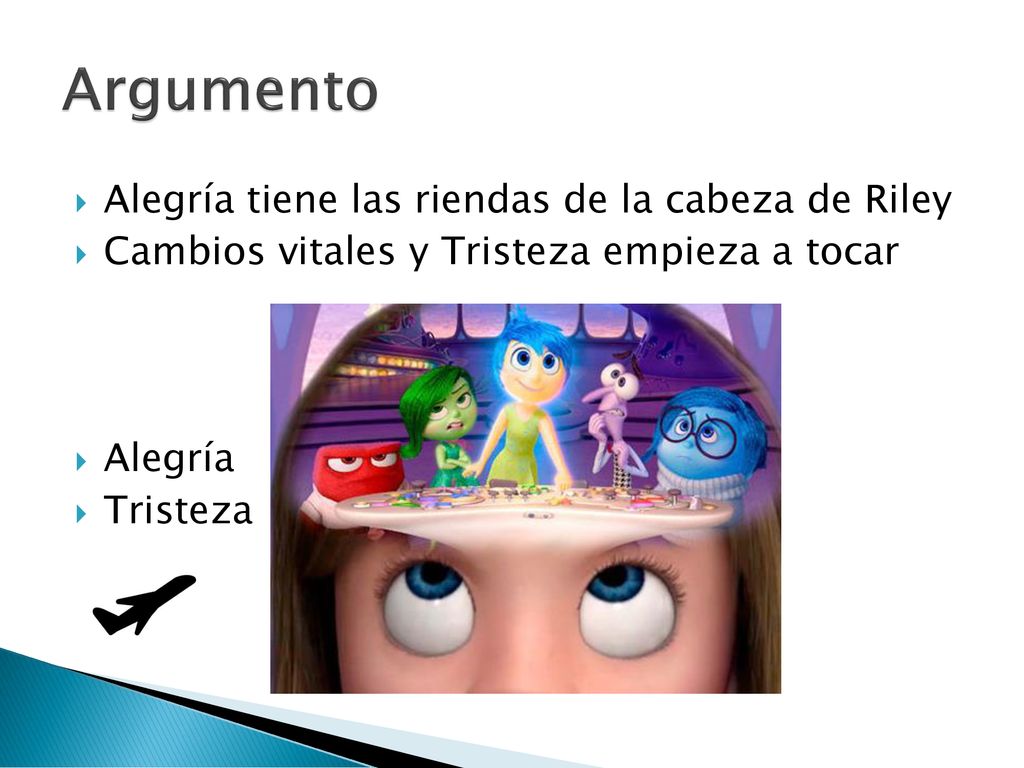 Argumento Alegría tiene las riendas de la cabeza de Riley