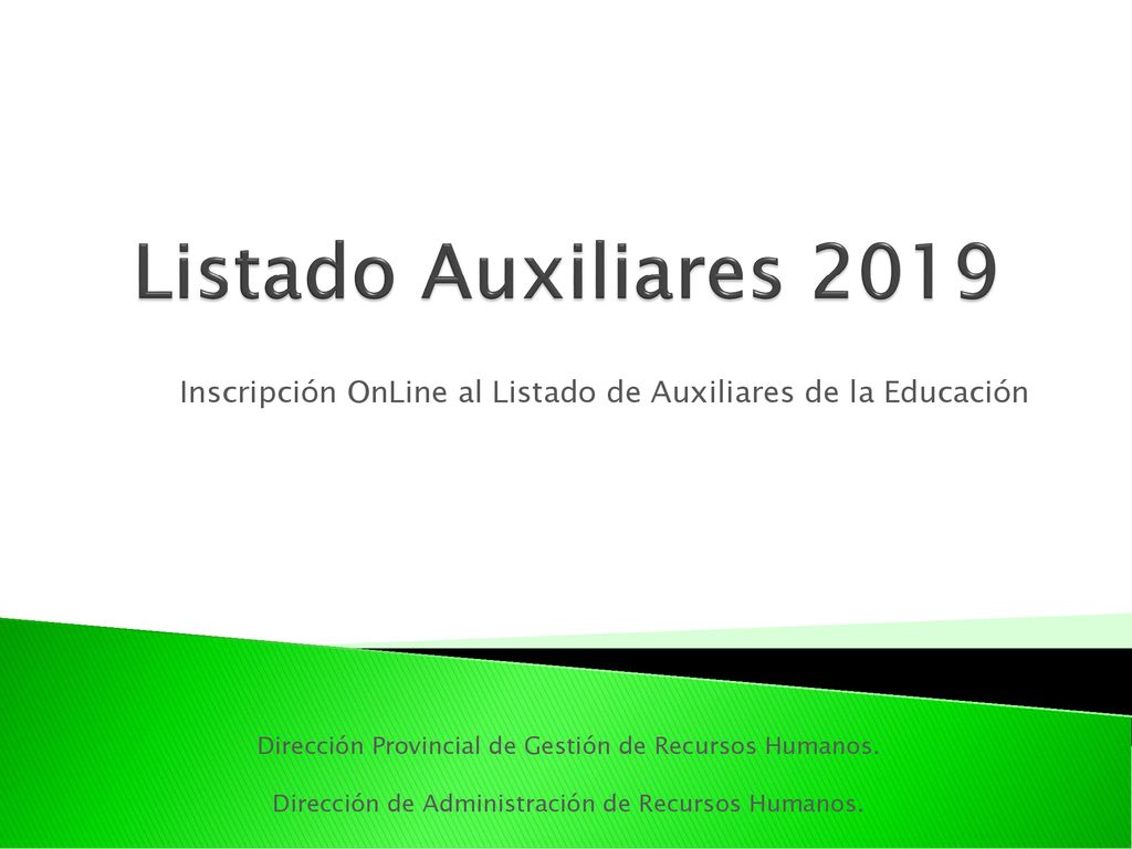 Inscripción OnLine al Listado de Auxiliares de la Educación