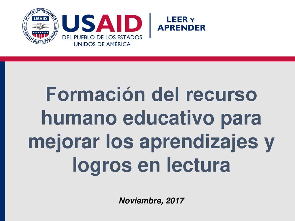 Formación del recurso humano educativo para mejorar los aprendizajes y logros en lectura