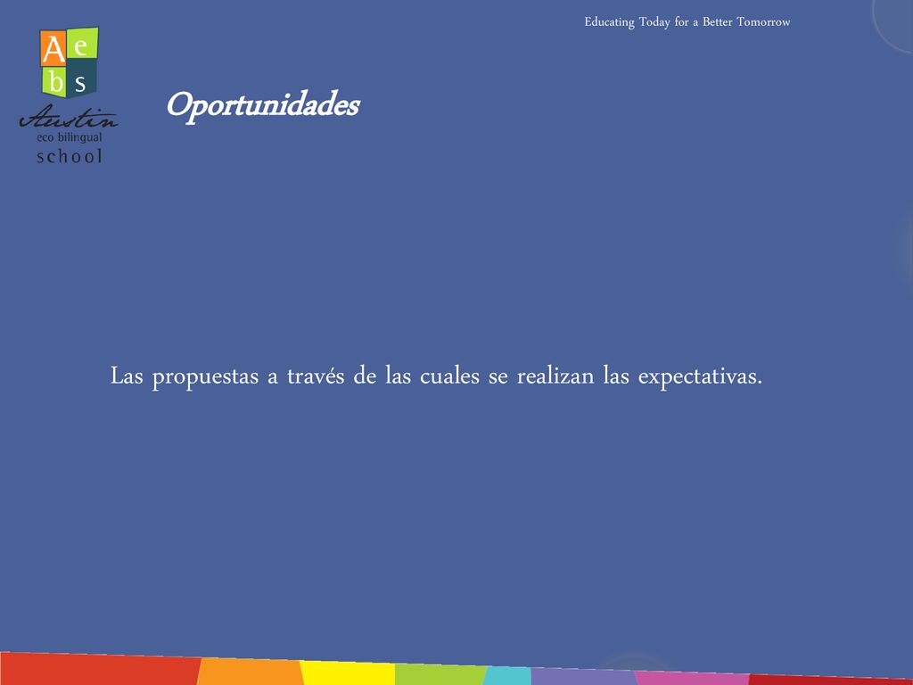 Oportunidades Las propuestas a través de las cuales se realizan las expectativas.