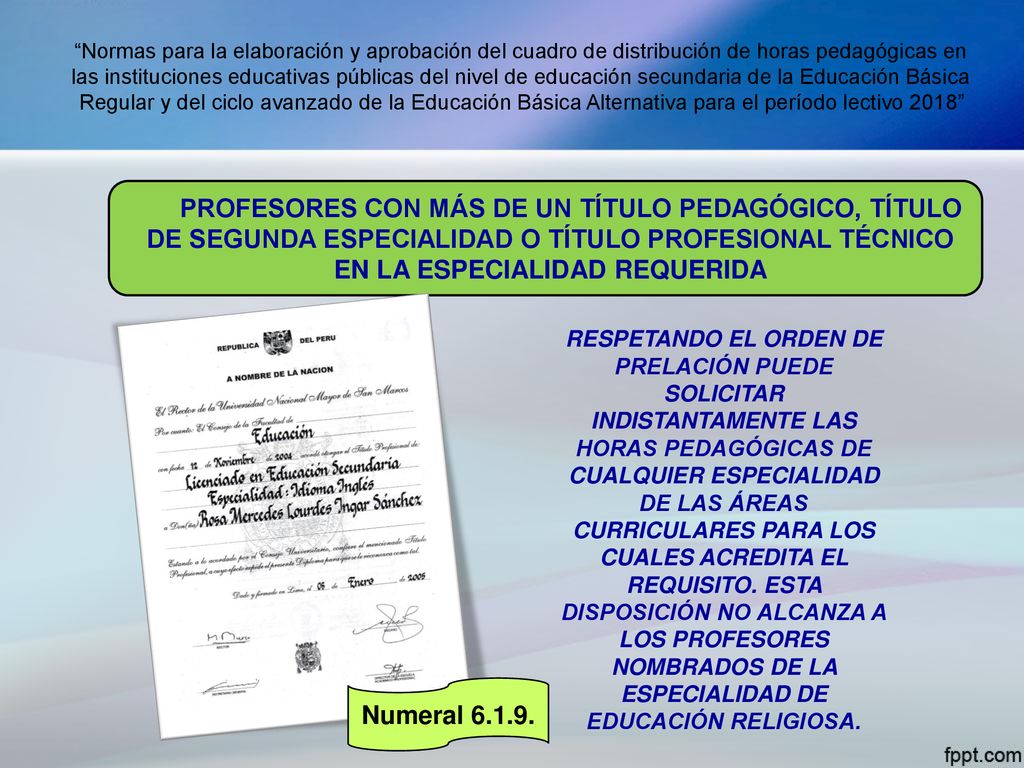 Normas para la elaboración y aprobación del cuadro de distribución de horas pedagógicas en las instituciones educativas públicas del nivel de educación secundaria de la Educación Básica Regular y del ciclo avanzado de la Educación Básica Alternativa para el período lectivo 2018