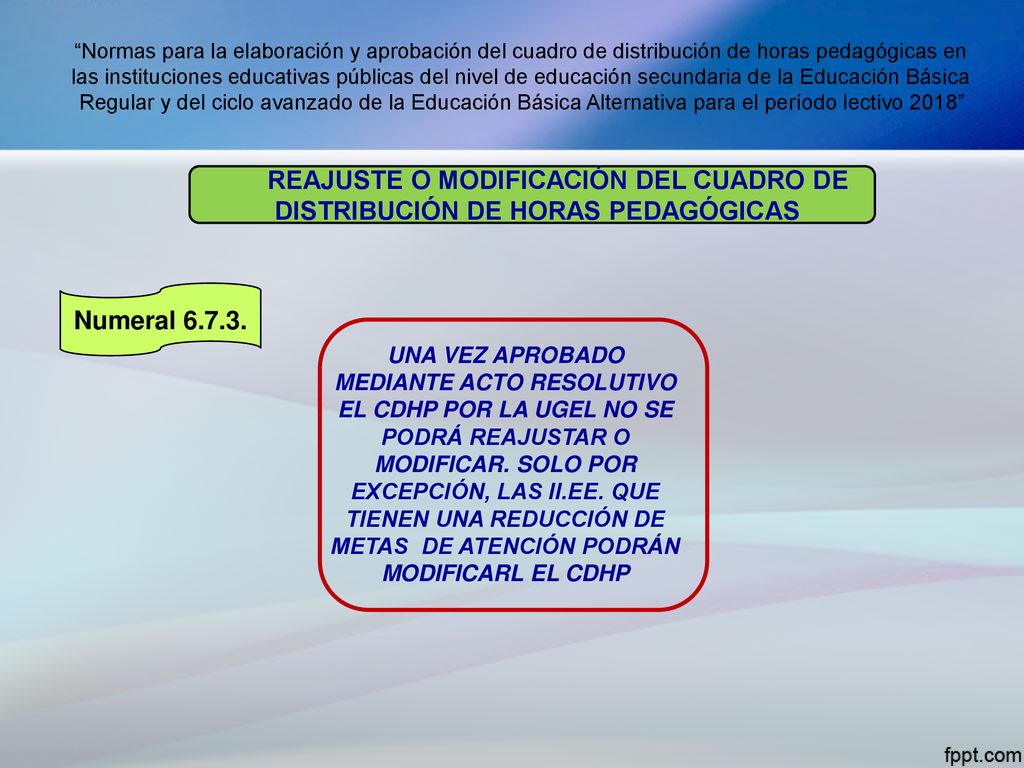 Normas para la elaboración y aprobación del cuadro de distribución de horas pedagógicas en las instituciones educativas públicas del nivel de educación secundaria de la Educación Básica Regular y del ciclo avanzado de la Educación Básica Alternativa para el período lectivo 2018