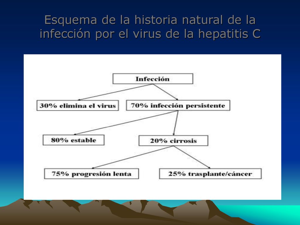 Esquema de la historia natural de la infección por el virus de la hepatitis C