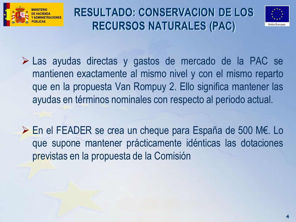 RESULTADO: CONSERVACION DE LOS RECURSOS NATURALES (PAC)
