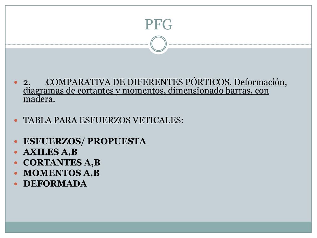 PFG 2. 2COMPARATIVA DE DIFERENTES PÓRTICOS. Deformación, diagramas de cortantes y momentos, dimensionado barras, con madera.