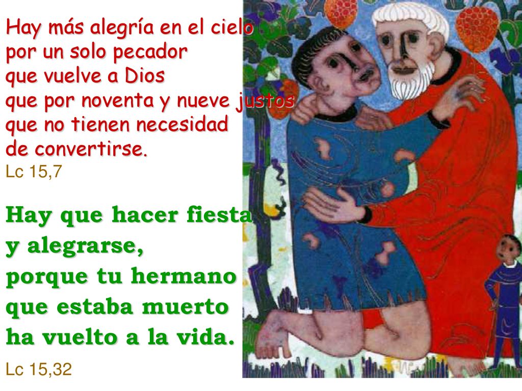 Hay que hacer fiesta y alegrarse, porque tu hermano que estaba muerto