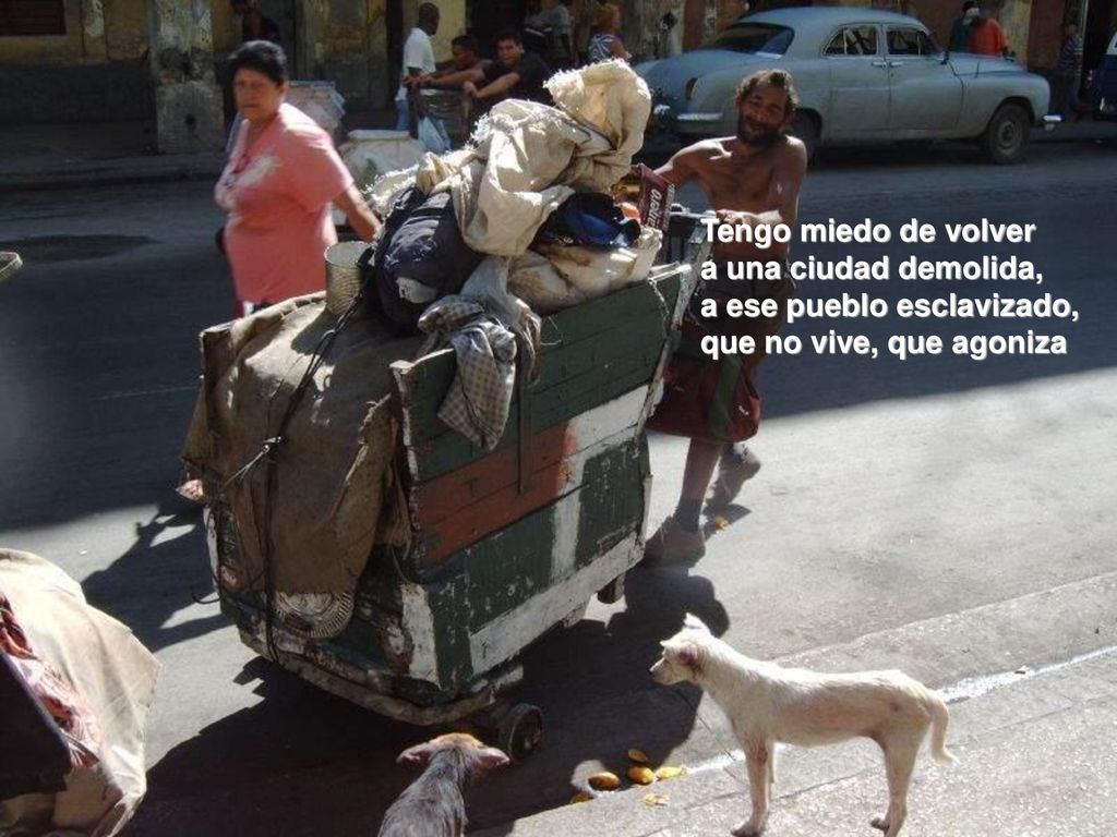 Tengo miedo de volver a una ciudad demolida, a ese pueblo esclavizado, que no vive, que agoniza
