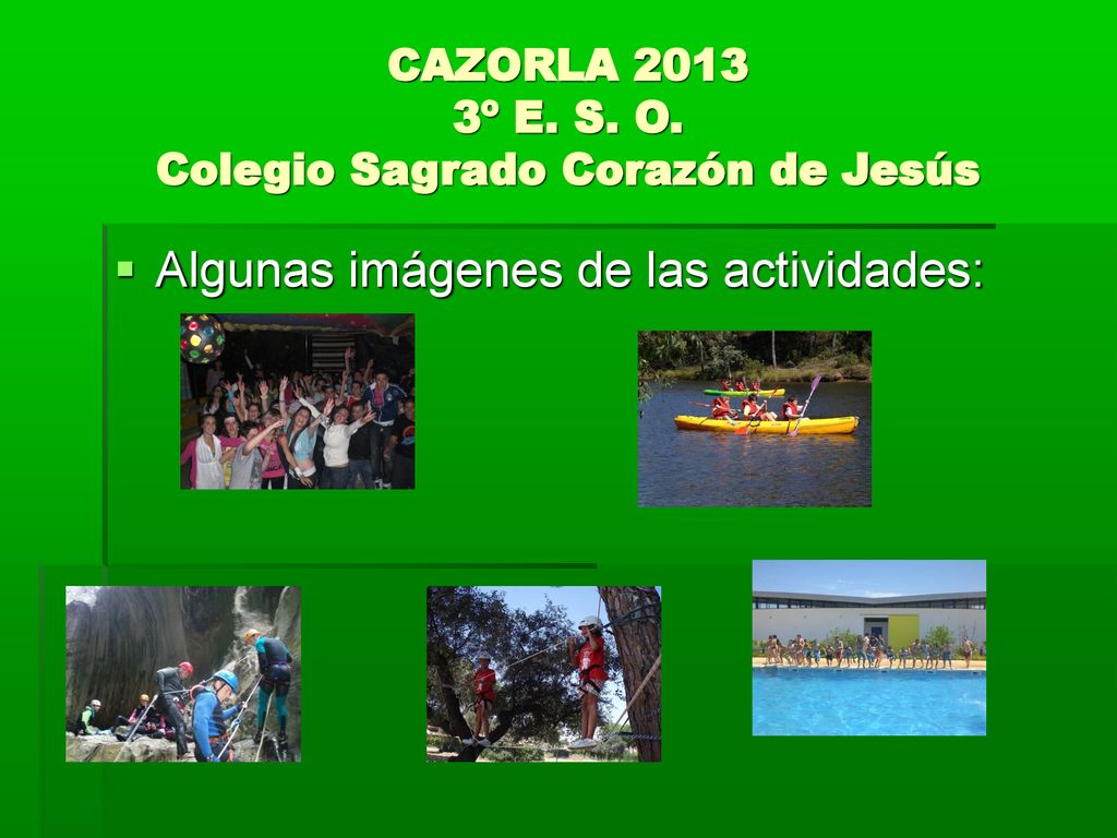 CAZORLA º E. S. O. Colegio Sagrado Corazón de Jesús