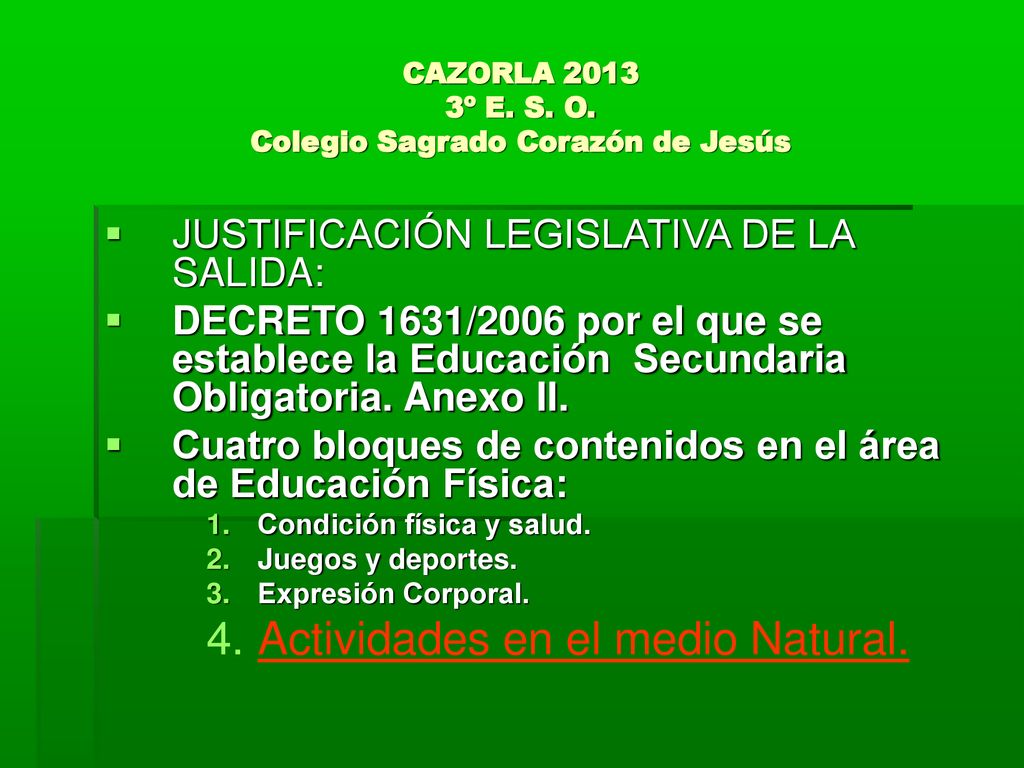 CAZORLA º E. S. O. Colegio Sagrado Corazón de Jesús