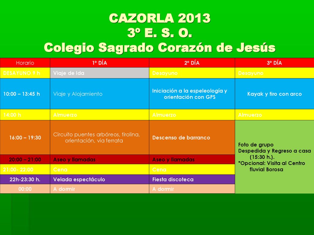 CAZORLA º E. S. O. Colegio Sagrado Corazón de Jesús