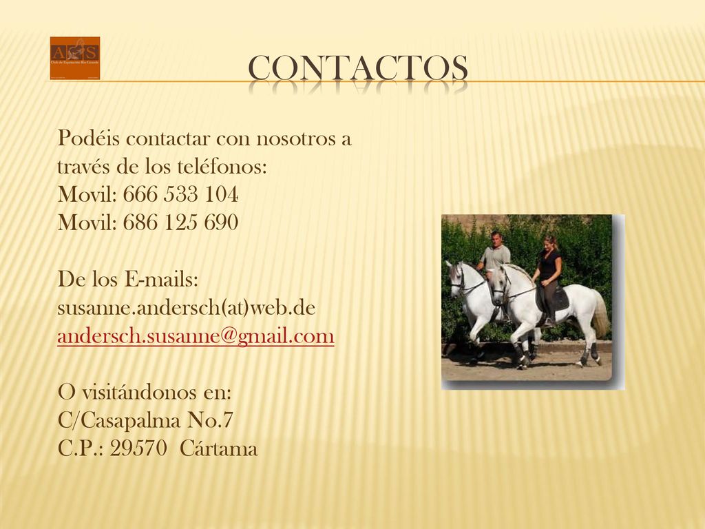 Contactos Podéis contactar con nosotros a través de los teléfonos: