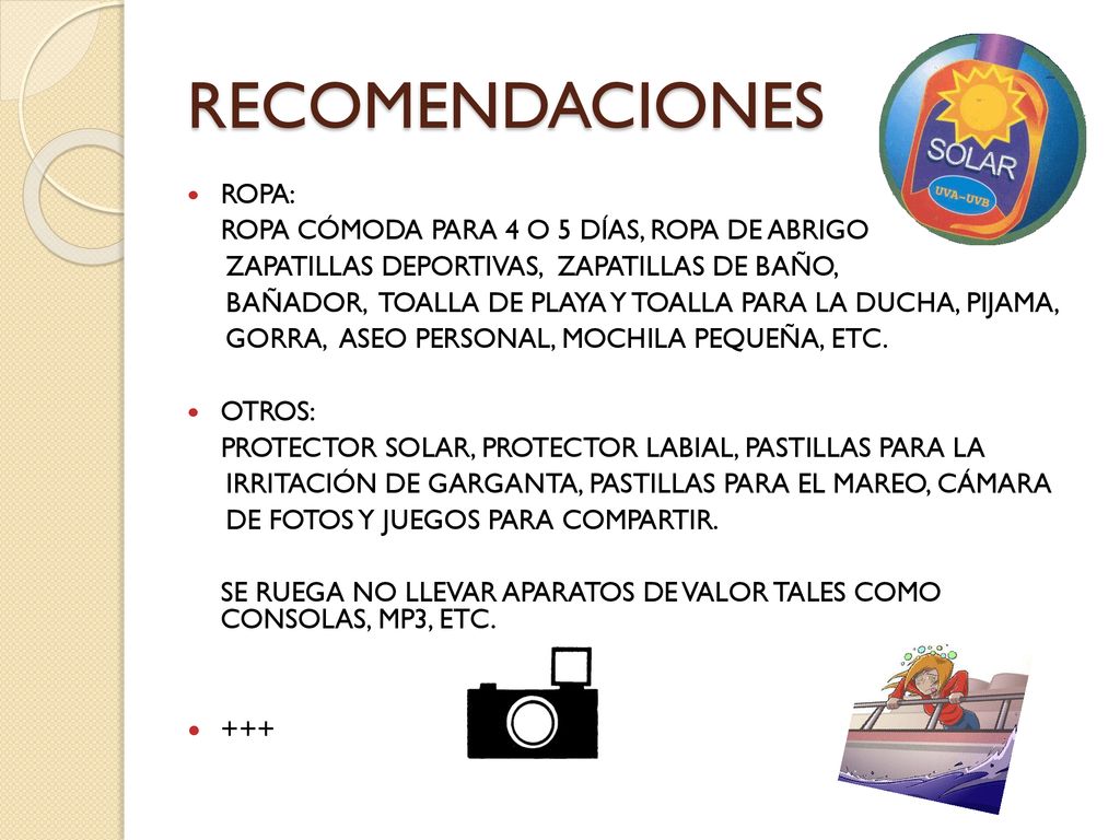RECOMENDACIONES +++ ROPA: ROPA CÓMODA PARA 4 O 5 DÍAS, ROPA DE ABRIGO