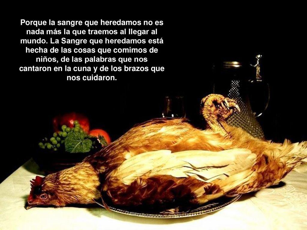 Porque la sangre que heredamos no es nada más la que traemos al llegar al mundo.