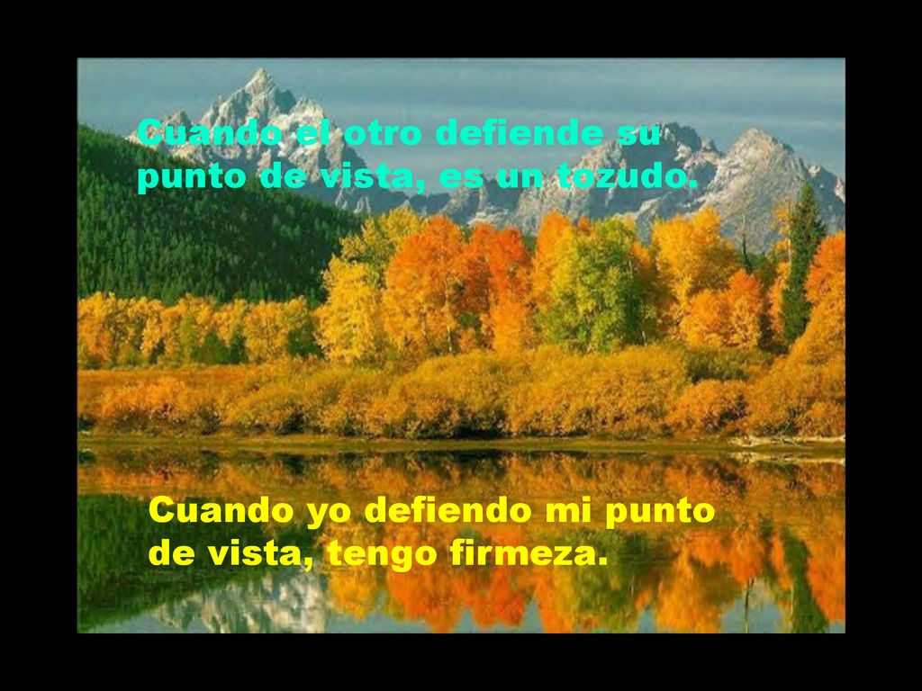 Cuando el otro defiende su punto de vista, es un tozudo.