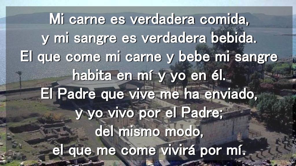 Mi carne es verdadera comida, y mi sangre es verdadera bebida